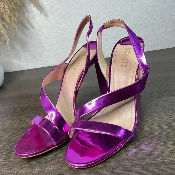 SCHUTZ Dannie Patent Leather Heels Sandals Size 9.5B - Picture 6 of 13
